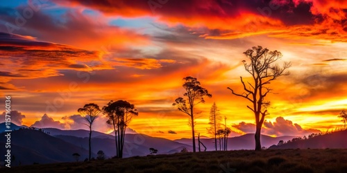 Ecuadorian Andes Silhouette Photography: Deforested Valley Sunset