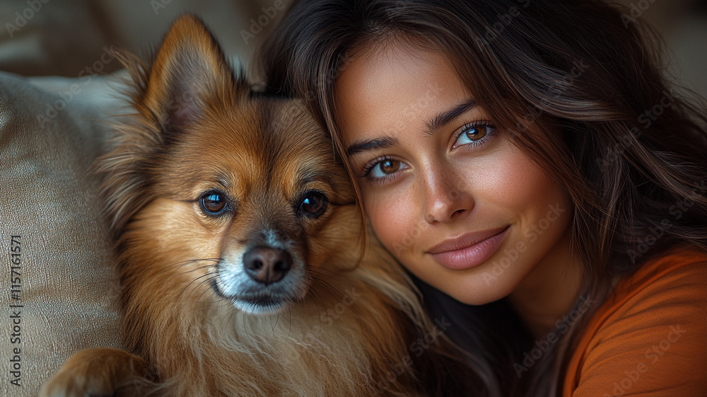 woman with a dog woman with a dog