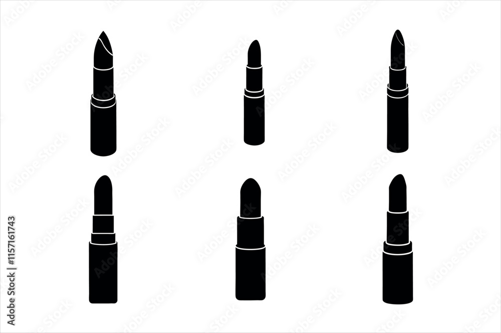 Obraz premium Lipstick silhouette vector icon design