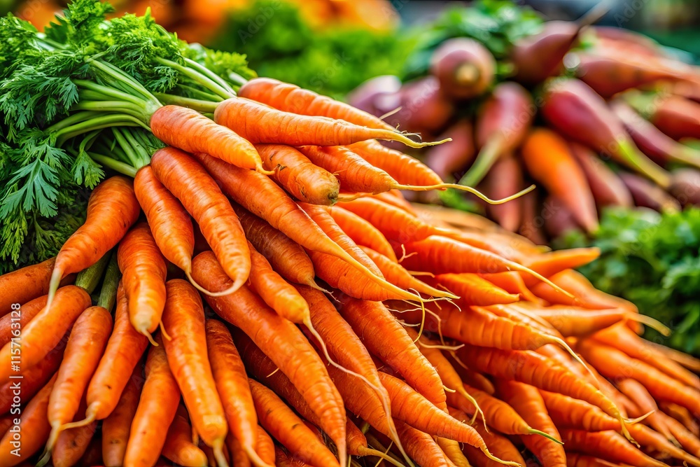 Fresh Organic Carrots Farmers Market Eye Level Shot - Vibrant Produce, Healthy Eating, Local Harvest Fresh Organic Carrots Farmers Market Eye Level Shot - Vibrant Produce, Healthy Eating, Local Harvest