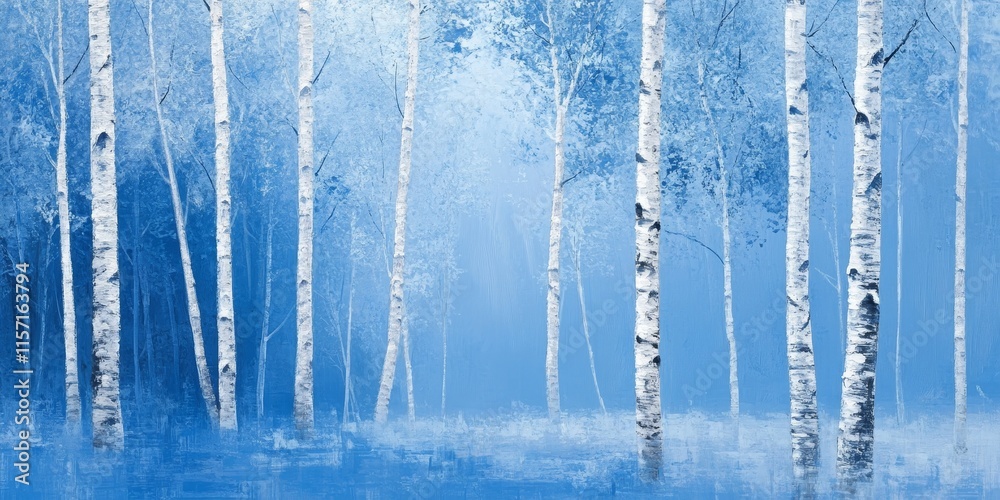 Birches stand out against a soothing blue background, creating a serene scene where the beauty of birches is perfectly highlighted by the vibrant blue backdrop. Birches stand out against a soothing blue background, creating a serene scene where the beauty of birches is perfectly highlighted by the vibrant blue backdrop.