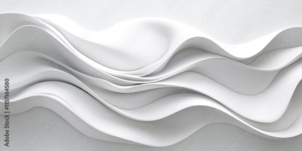 Three dimensional rendering showcasing a smooth, soft, and fluid wallpaper in white tones, emphasizing the gentle and sleek qualities of this soothing design element. Three dimensional rendering showcasing a smooth, soft, and fluid wallpaper in white tones, emphasizing the gentle and sleek qualities of this soothing design element.