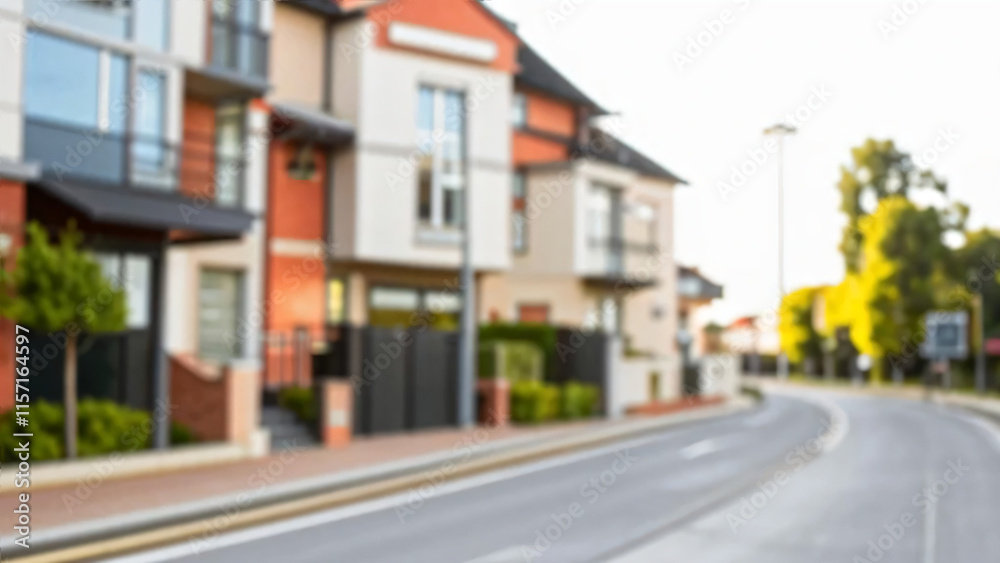 Residential neighborhood houses blurred background. Residential neighborhood houses blurred background.
