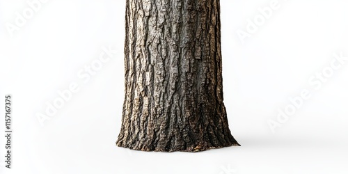 Isolated tree trunk on a white background, featuring a clean clipping path for versatile use. The tree trunk stands out, making it ideal for various design applications. photo