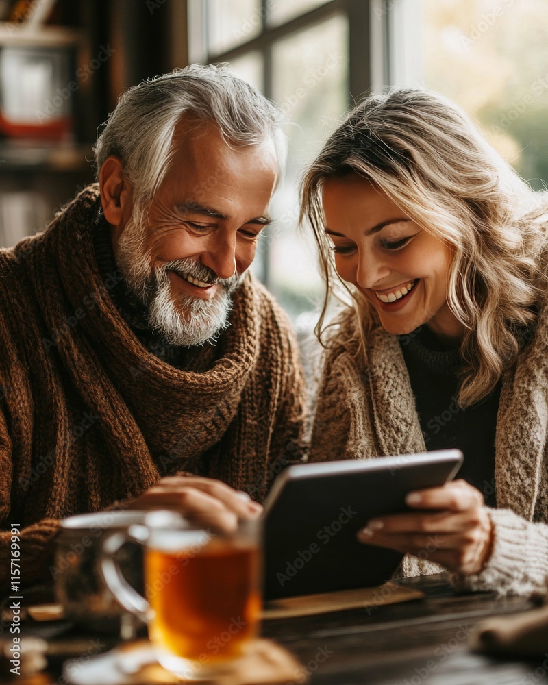Couple Enjoying a Cozy Moment Together Couple Enjoying a Cozy Moment Together