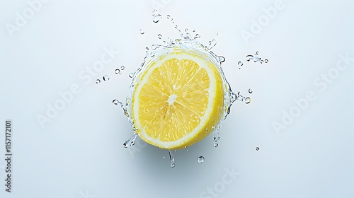 A lemon is cut in half and has a few drops of oil on it