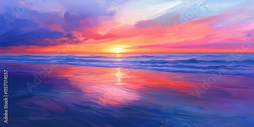 Breathtaking beach sunset showcasing vibrant colors, with the serene beauty of a sunset at the beach creating a tranquil atmosphere perfect for relaxation and reflection on nature s wonders.