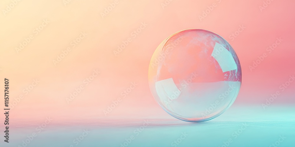 Minimalistic and artistic soap bubble floats gracefully on a soft pastel background, creating an isolated and serene composition. The soap bubble captures light and offers unique aesthetic charm. Minimalistic and artistic soap bubble floats gracefully on a soft pastel background, creating an isolated and serene composition. The soap bubble captures light and offers unique aesthetic charm.