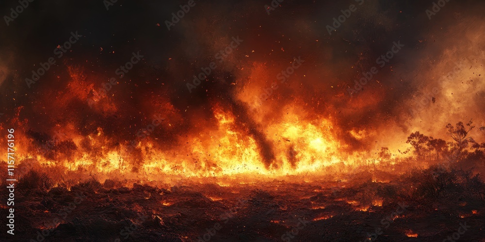 Wildfire explosion fueled by strong winds and drought illustrates the intensity of natural disasters. This wildfire scenario highlights the destructive force of wind and drought during wildfires. Wildfire explosion fueled by strong winds and drought illustrates the intensity of natural disasters. This wildfire scenario highlights the destructive force of wind and drought during wildfires.
