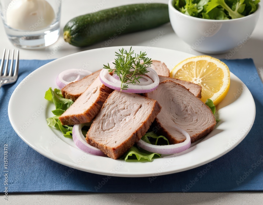 Roasted Meat Slices with Red Onion and Lemon
Roasted Meat Slices with Red Onion and Lemon