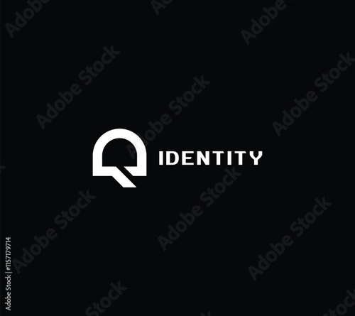 Letters Q or DQ Gate monogram with black background.