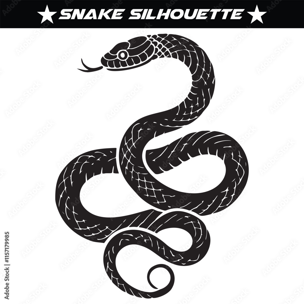 Snake silhouette. Vector illustration, EPS10 Snake silhouette. Vector illustration, EPS10