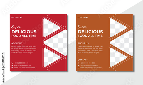 Modern and creative square size food flyer design