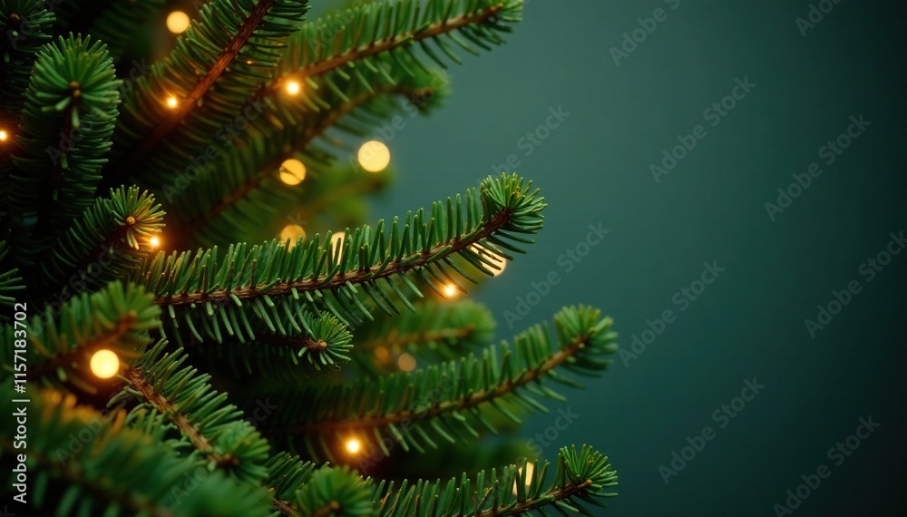 Softly glowing lights woven through branches of a lush green tree, glow, decorations, holiday Softly glowing lights woven through branches of a lush green tree, glow, decorations, holiday