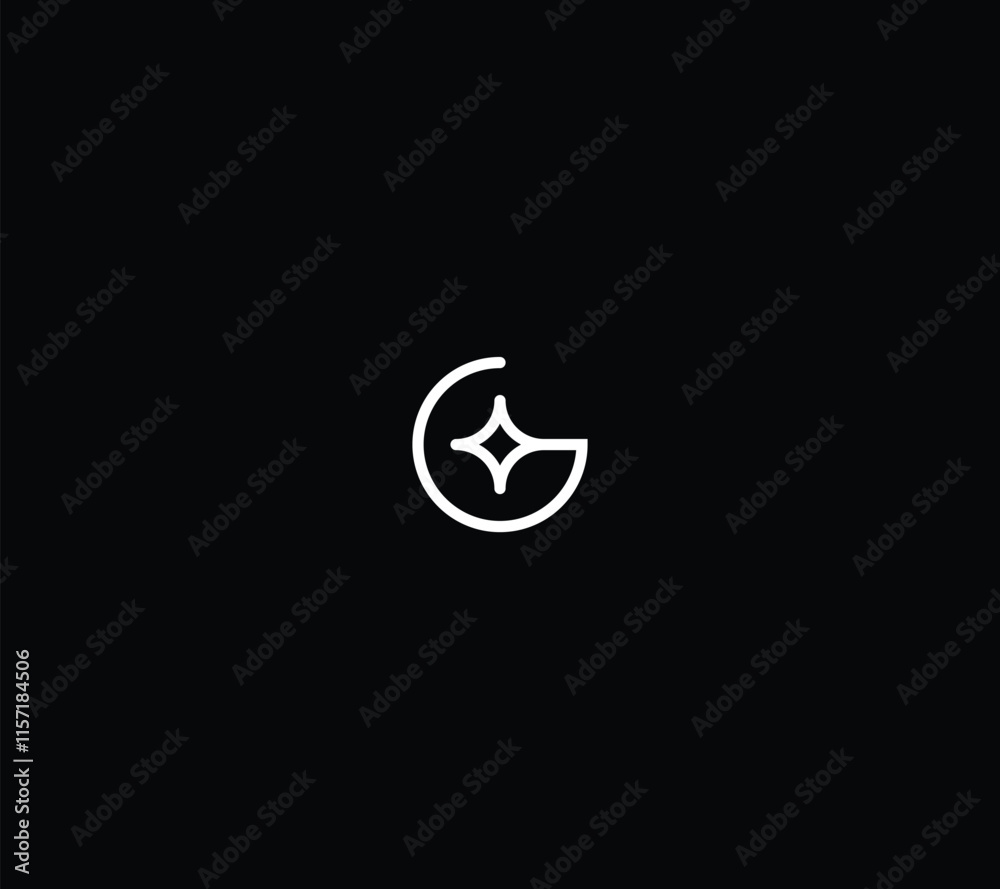 Letter G star logo design with black background. Letter G star logo design with black background.