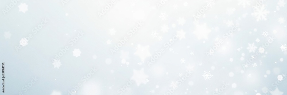 Snowflakes fall gently on a plain white background, pure, clean, snowflakes Snowflakes fall gently on a plain white background, pure, clean, snowflakes