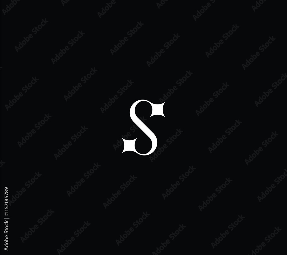 Letter S logo design with black background. Letter S logo design with black background.