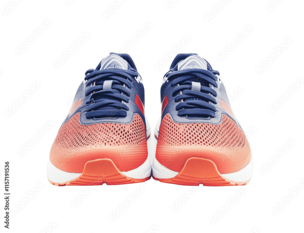 A pair of running shoes placed neatly side-by-side, isolated on a white background for a clean fitness-focused icon
