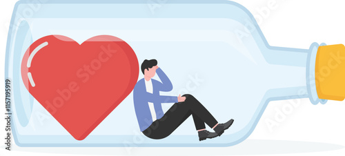 Love trap emotional conflict in romantic relation illustration

