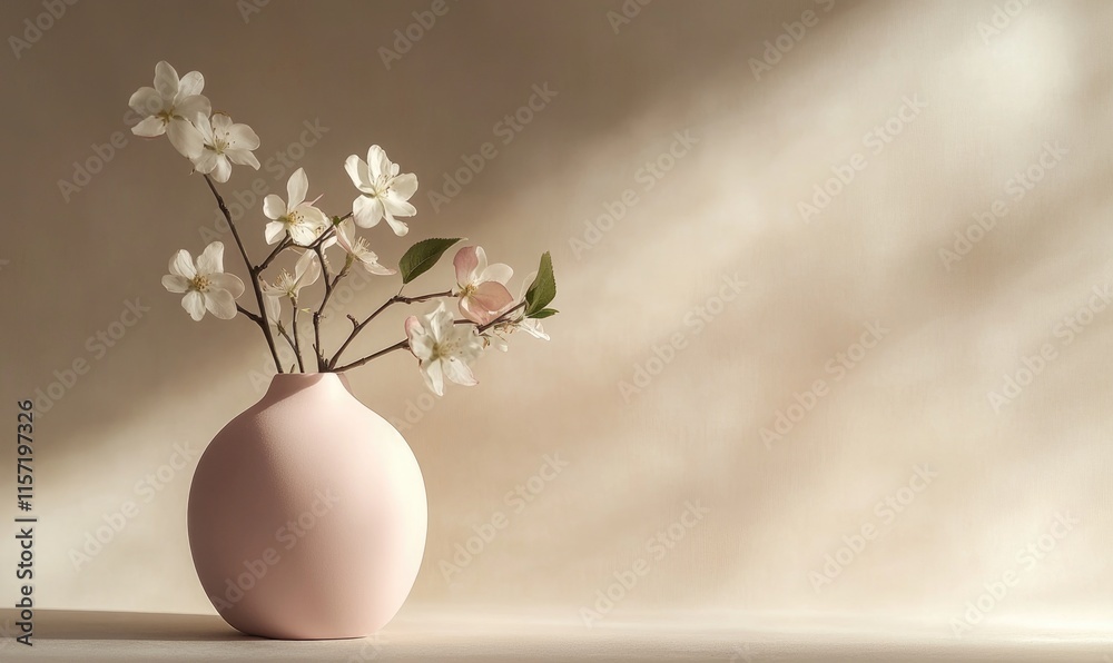 A vase with white flowers in it A vase with white flowers in it