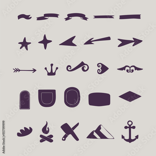 vintage hand-drawn badge elements