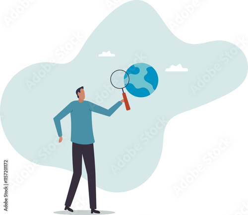 Global world economic analysis, international work opportunity, oversea research or investment country risk, region or foreign career searching.business concept.flat character.