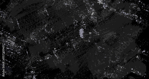 Crumpled black paper texture. Abstract dark background with wrinkled cardboard texture. Abstract vector surface dust and rough dirty wall background concept. Effect of worn, torn, weathered paper