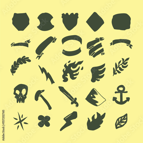 vintage hand-drawn badge elements