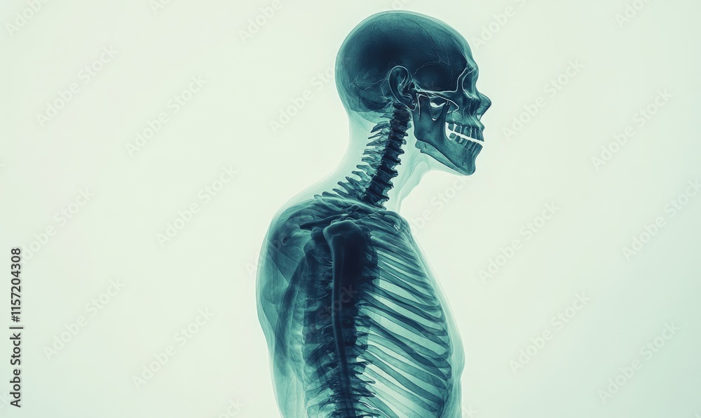 A skeleton is shown in a black and white photo A skeleton is shown in a black and white photo