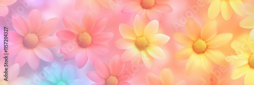 Soft Pastel Flowers in Dreamy Colors

