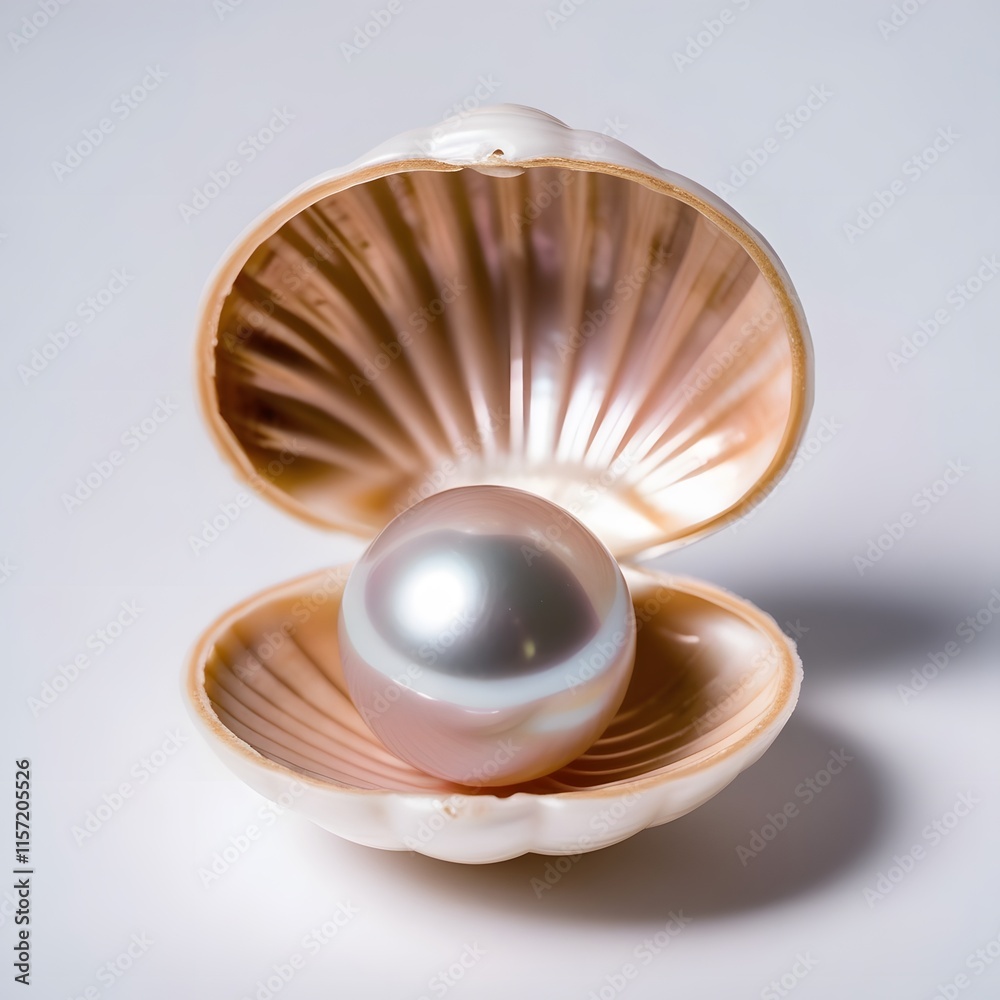 Fototapeta premium Hidden Treasure: Radiant Pearl in an Opened Shell