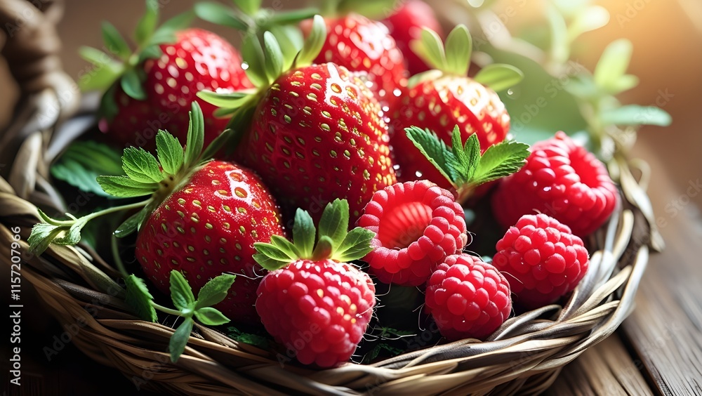 Fresh Strawberries and rusberry Fresh Strawberries and rusberry