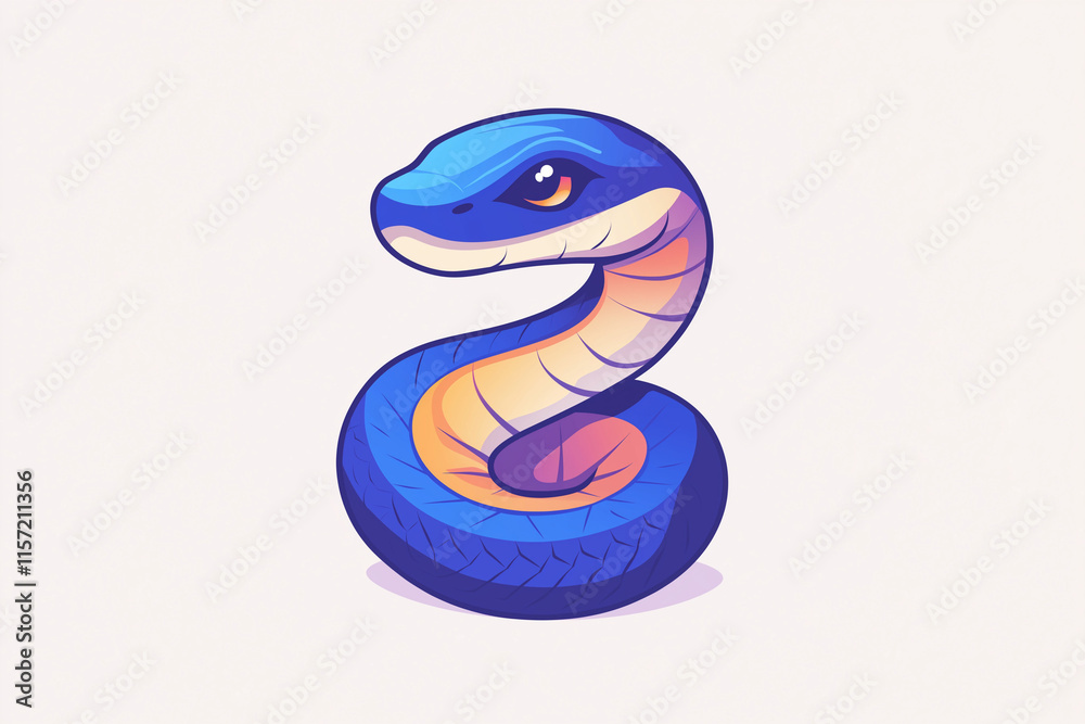 Fototapeta premium Chinese zodiac, snake, blue snake, happy new year, New year, seasonal greetings, 2025