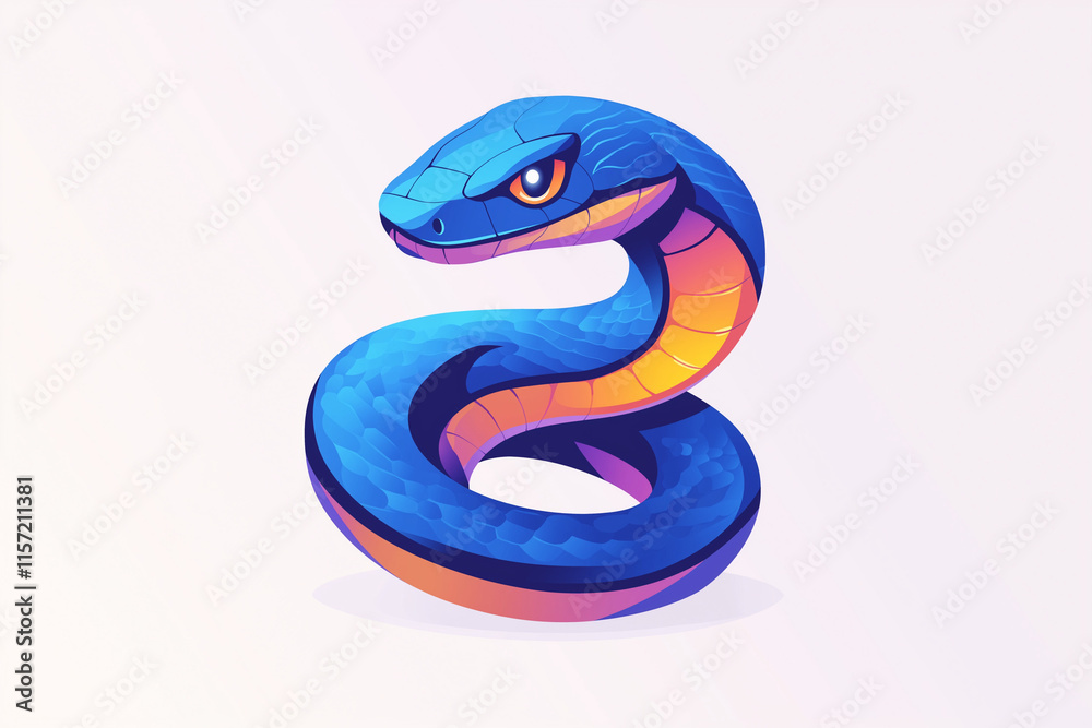 Fototapeta premium Chinese zodiac, snake, blue snake, happy new year, New year, seasonal greetings, 2025