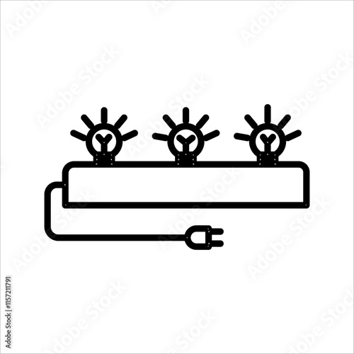 PrinLight bulb icon on white background. Idea symbol. Electric lamp, light, innovation, solution, creative thinking, electricity. Outline, flat and colored style.t