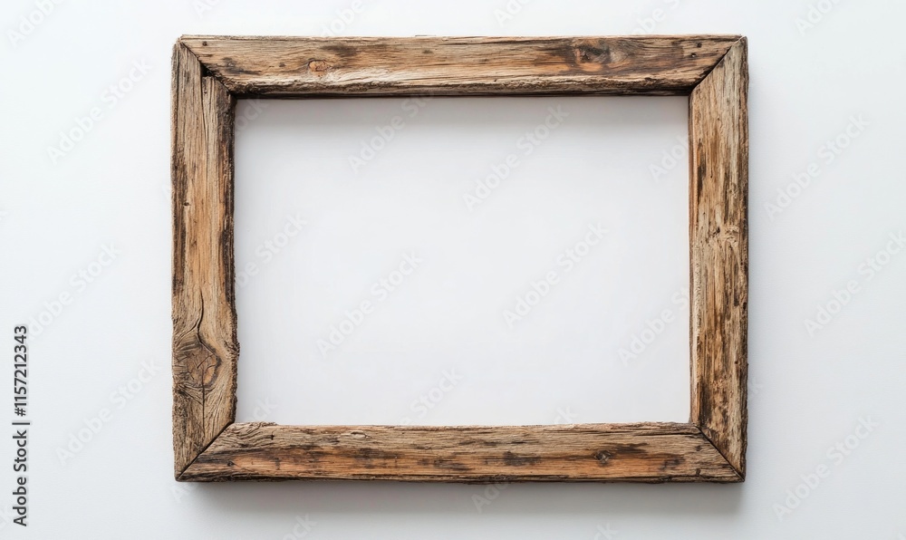 A wooden frame with a white background A wooden frame with a white background