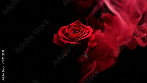 Red rose on black