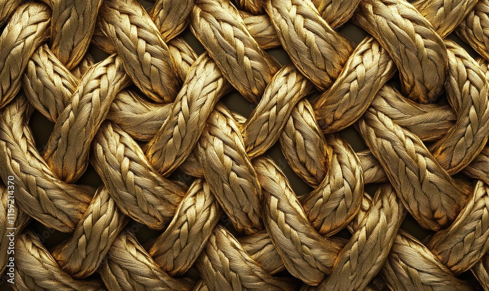 A gold rope with a pattern of gold and silver A gold rope with a pattern of gold and silver