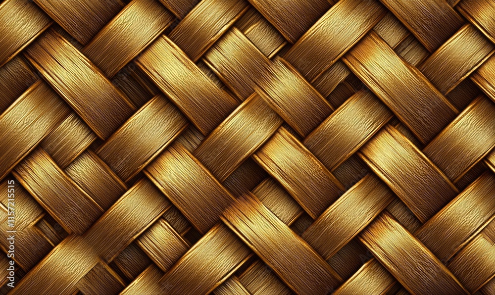 A woven gold colored object