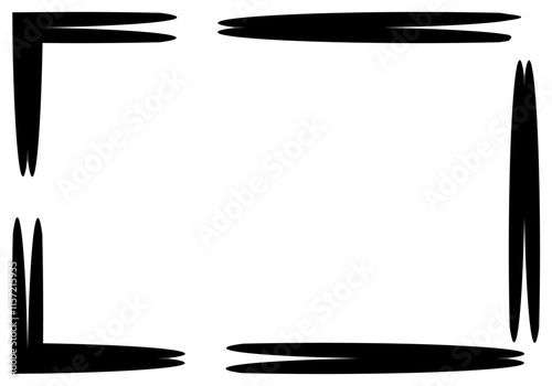 Marco rectangular de pinceladas negras