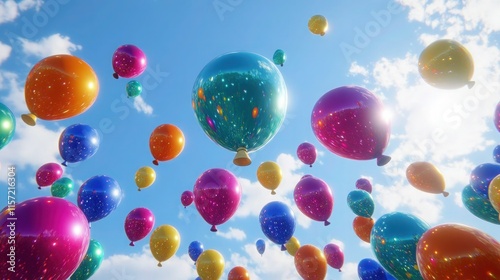 Sparkling balloons enhancing a festive occasion

