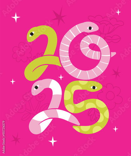 Wallpaper Mural Vibrant Snake Illustration for Year Celebration Cards with Vibrant Patterns Torontodigital.ca