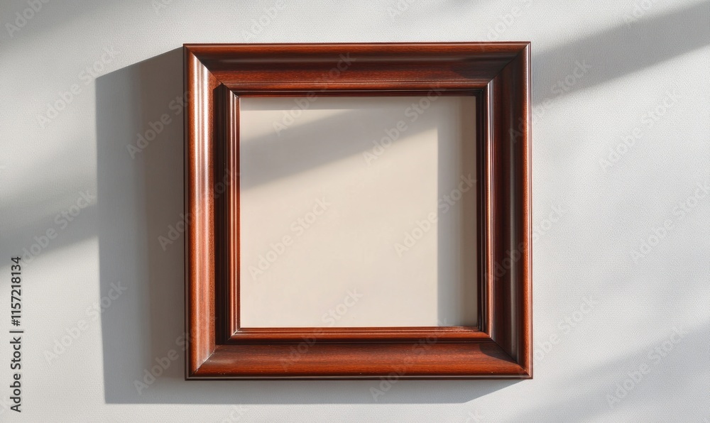 A wooden frame with a white background A wooden frame with a white background