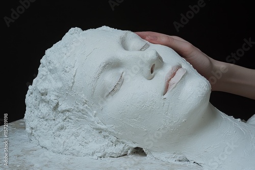 A human hand caressing the face of another, emphasizing the tenderness of touch and the natural textures of skin