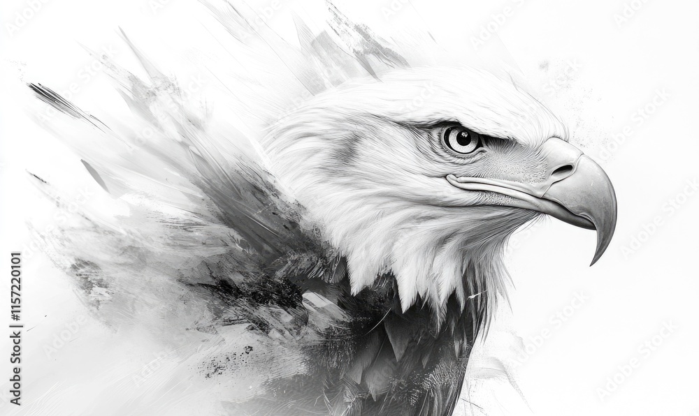 Fototapeta premium A close up of an eagle with its head turned to the right