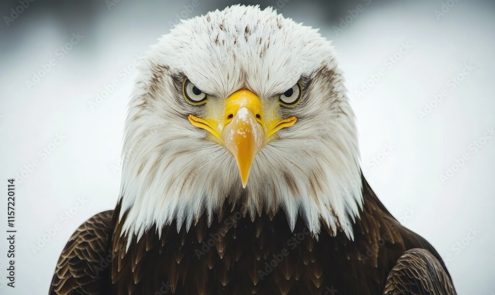 Obraz premium A bald eagle with its head held high