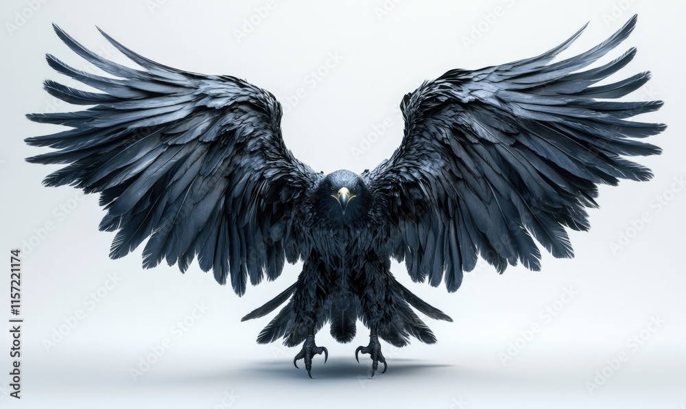 Obraz premium A black bird with a yellow beak