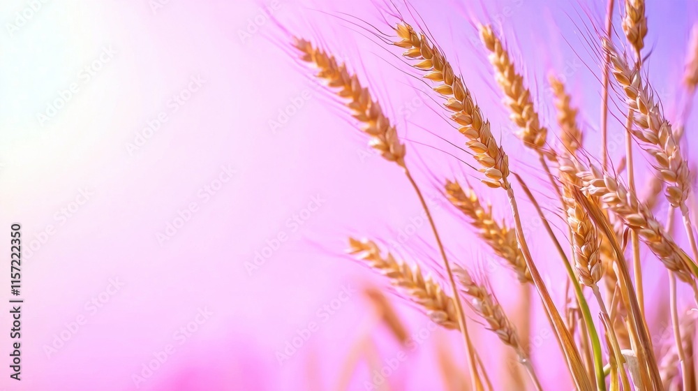 Picturesque Wheat Field Backdrop with Golden Cereal Crop in Rustic Rural Landscape Picturesque Wheat Field Backdrop with Golden Cereal Crop in Rustic Rural Landscape