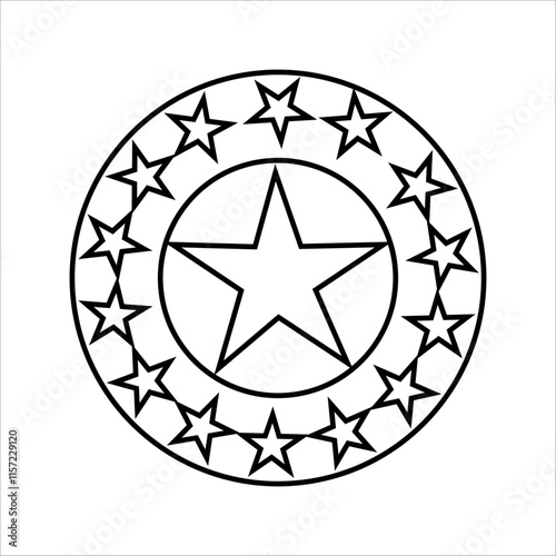 PrintSet of five star icon collection.Vector Illustration. with white background photo