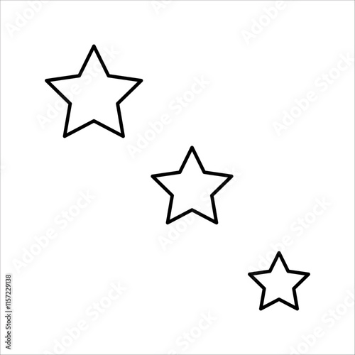 PrintStar icon vector symbol illustration. star icon vector on a white background. star icon, black symbol, star vector sign